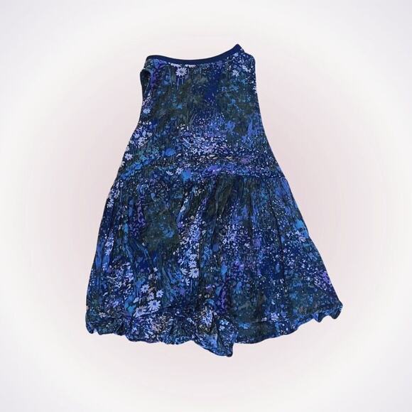 Blue Floral Open Back Sleeveless Romper | Sz S (NO SIZE TAG) - Picture 1 of 4